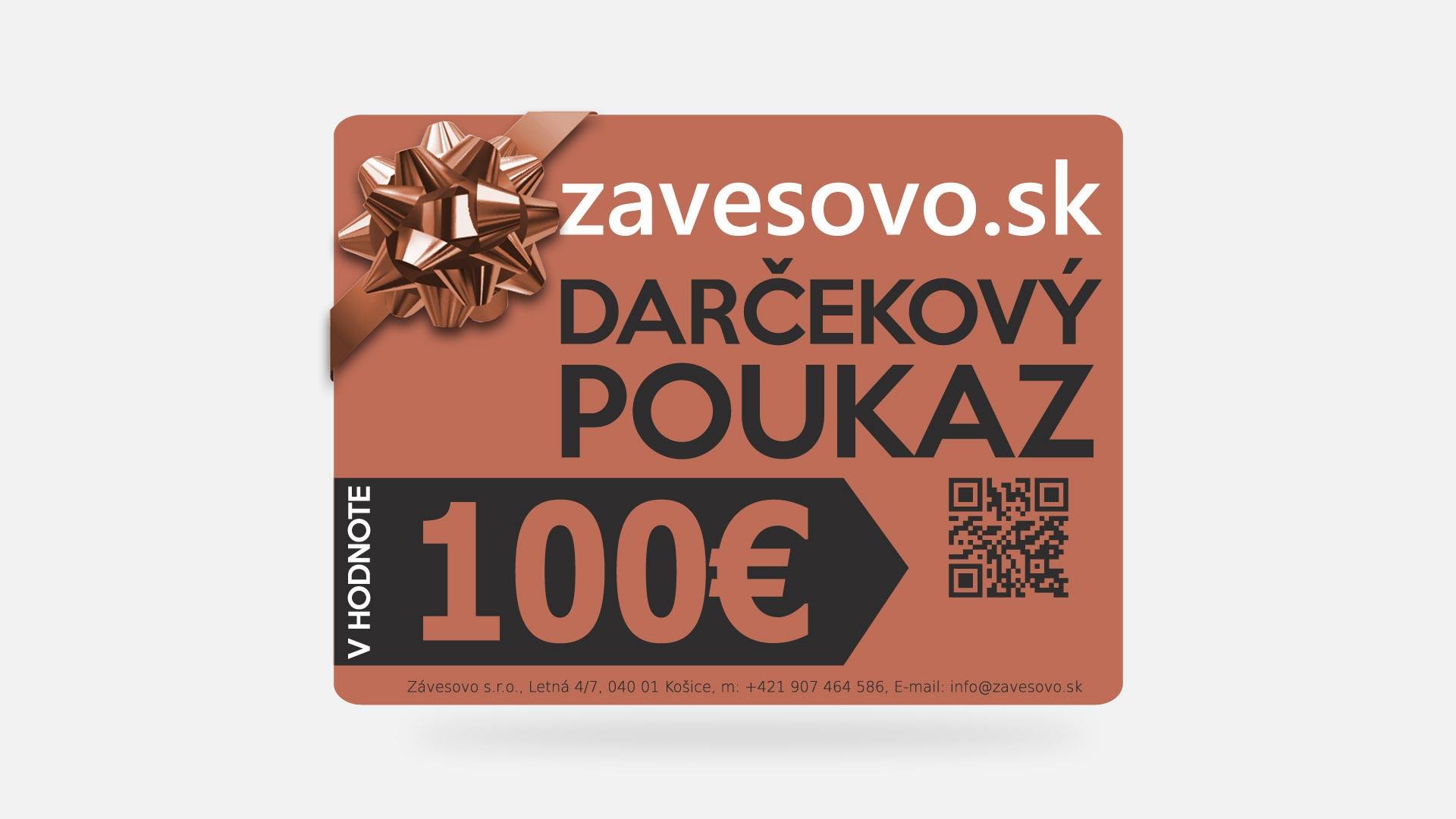 Darujte poukaz v hodnote 100€ na zavesovo.sk