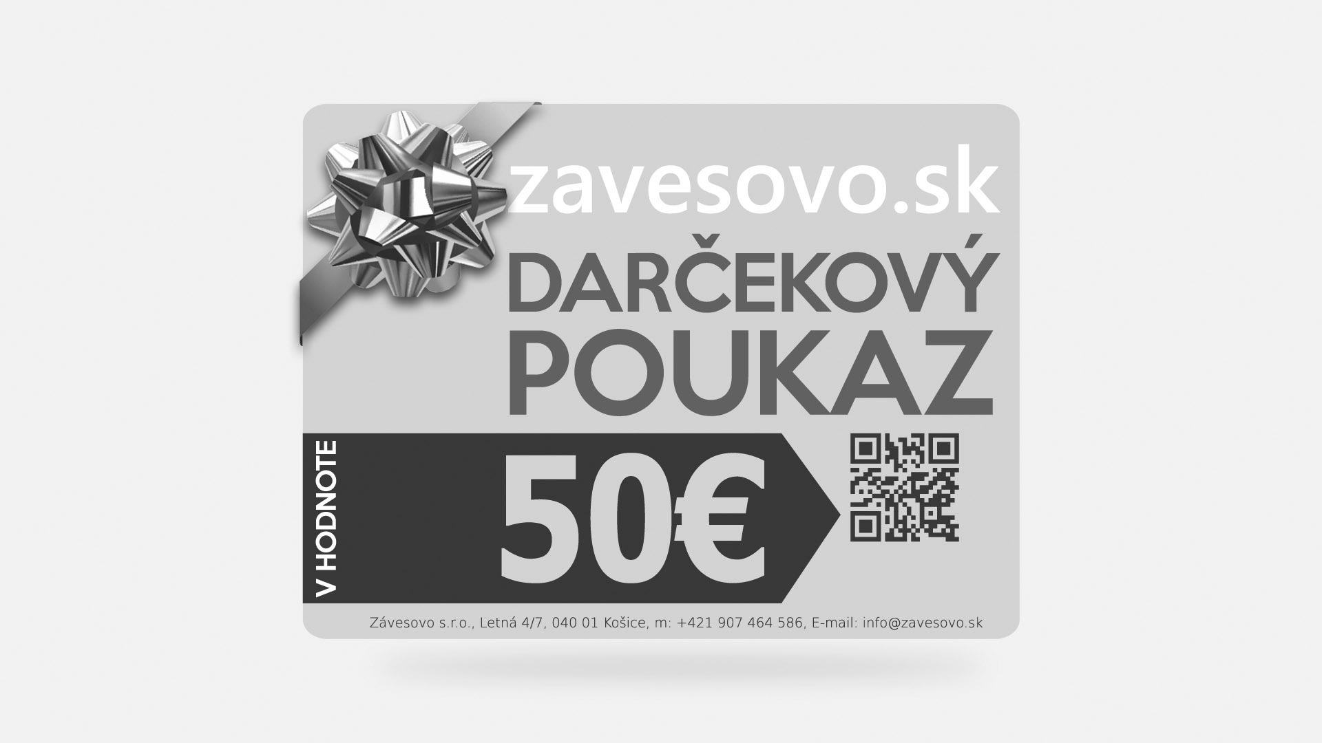 Darčekový poukaz v hodnote 50€ zavesovo.sk