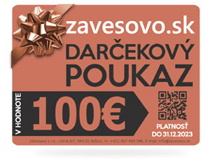 zavesovo.sk Darčekový poukaz v hodnote 100€ je ideálnym darčekom pre priateľov a známych na Vianoce. Platnosť poukazu do konca roka 2023.