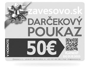 Vianočný darčekový poukaz v hodnote 50€. Výroba záclon a závesov na mieru.  Vhodný darček na Vianoce pre vašich blízkych.