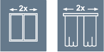 dvojnásobná širka závesov a záclon